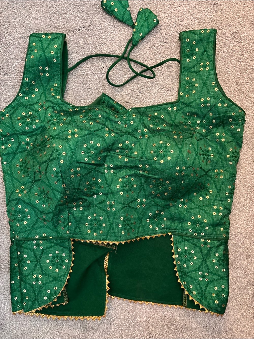New Green Choli BlouseTop with sequins. Navratri, Garba, Diwali